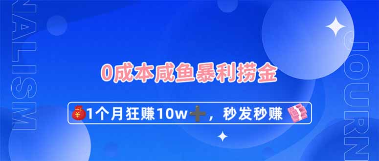 （14257期）0成本闲鱼暴利捞金，1个月狂赚10W+，秒发秒赚新玩法-新手源码资源站官网