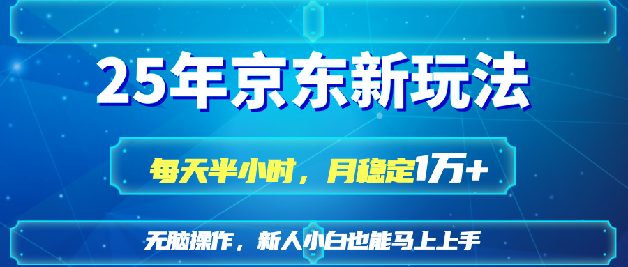 （14309期）25京东新玩法，每天半小时，月稳定1W+-新手源码资源站官网
