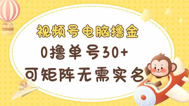 （14220期）视频号电脑撸金 0撸单号30+ 可矩阵 无需实名多号多得-新手源码资源站官网