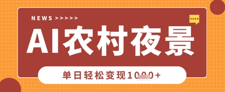 Deepseek制作农村夜景视频,一条视频点赞20W+,单日变现数张-新手源码资源站官网
