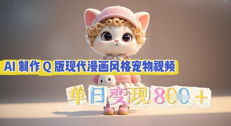 AI制作Q版现代漫画风格宠物视频，单日变现几张-新手源码资源站官网