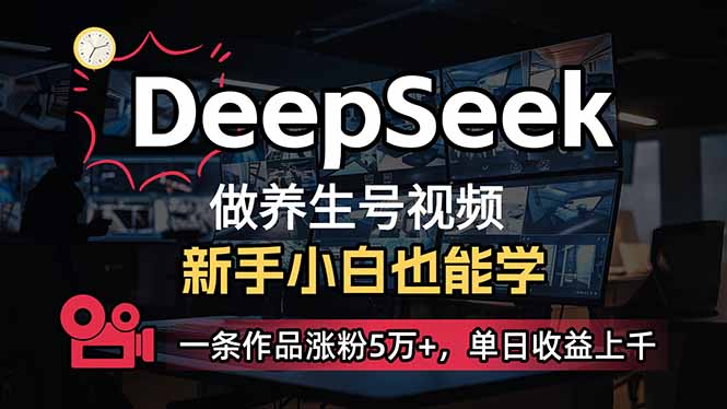 (14199期)小白用DeepSeek做养生号,一条作品涨粉5万+,单日收益上千-新手源码资源站官网