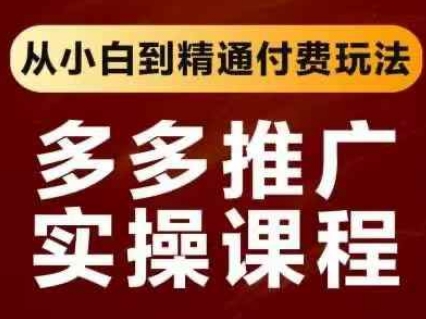 拼多多推广实操课程，从小白到精通付费玩法-新手源码资源站官网