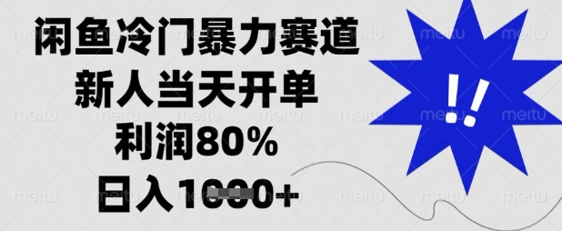 闲鱼冷门暴力赛道,新人当天开单,利润80%,日入数张【揭秘】-新手源码资源站官网